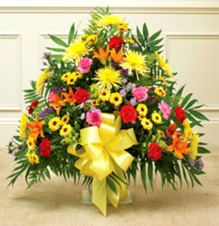 FLORAL COLORFUL SYMPATHY FLOOR BASKET